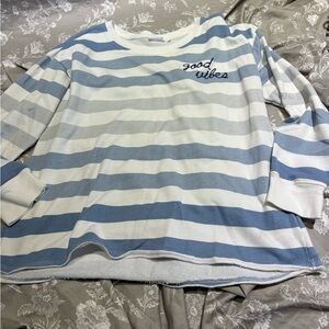 Doe good vibes striped pullover 1X